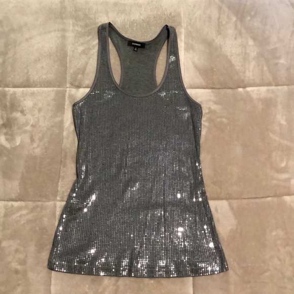 Silver Sequined Tank Top - Picture 2 of 5